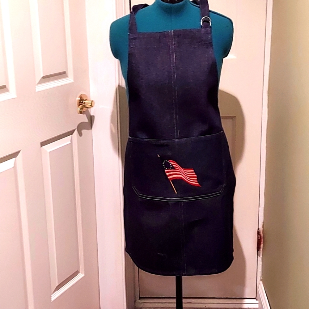 4th of July Denim Barbecue Apron